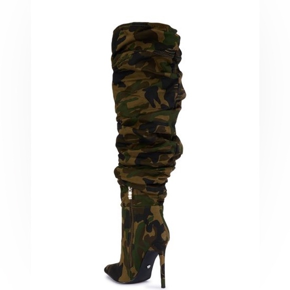 AZALEA WANG Denim Camo Slouchy High Heel Boot - Picture 3 of 5